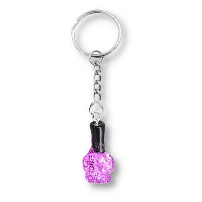 Sparkly Nail Polish Keyring (Various Colours)