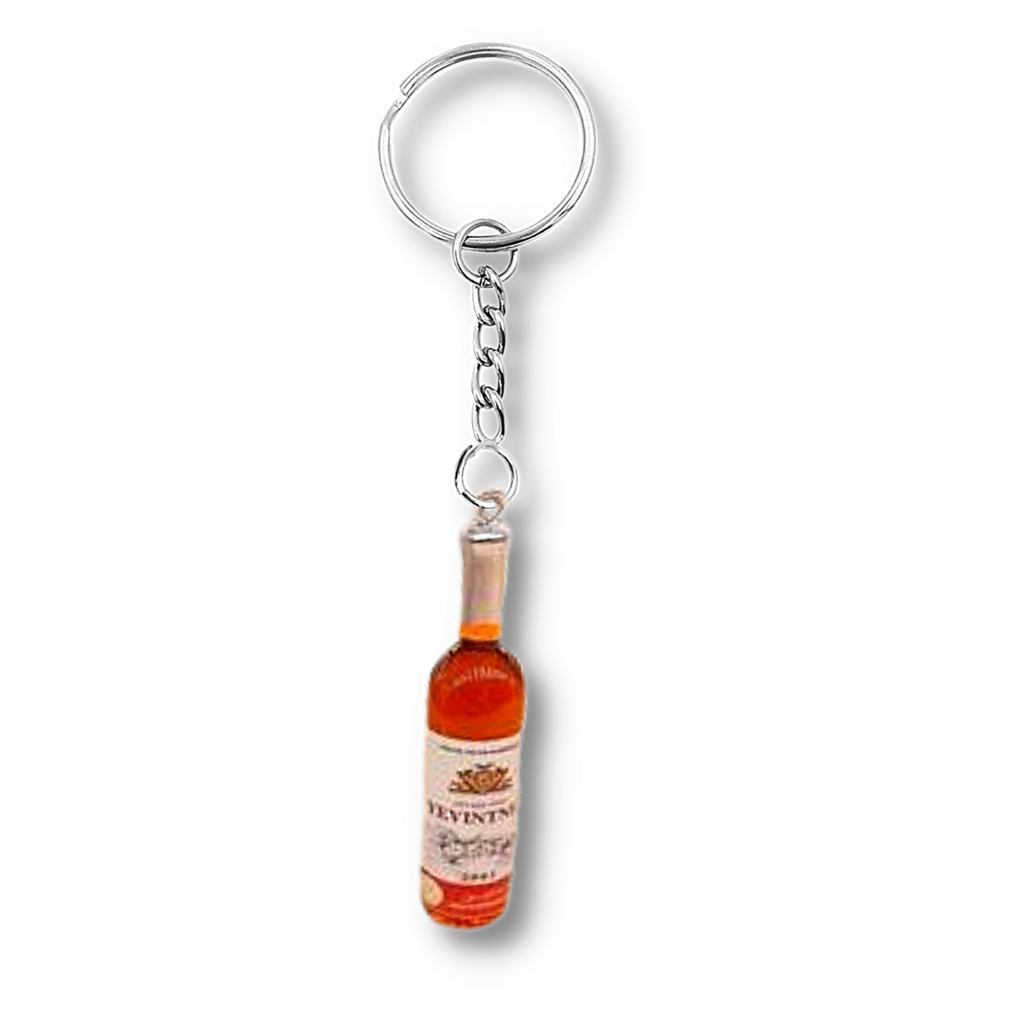 Vintage Wine Bottle Keyring (Various Colours)