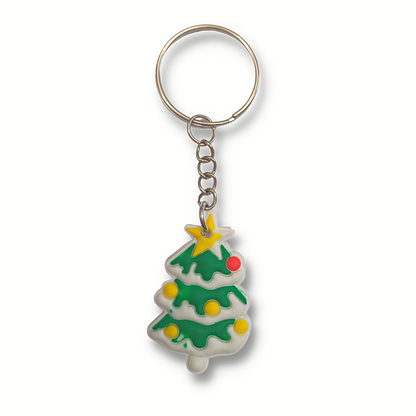 Snowy Christmas Tree Keyring