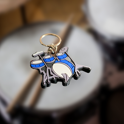 Drum Set Keyring (Various Colours)