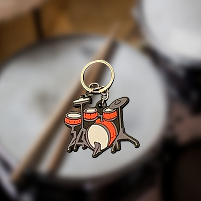 Drum Set Keyring (Various Colours)