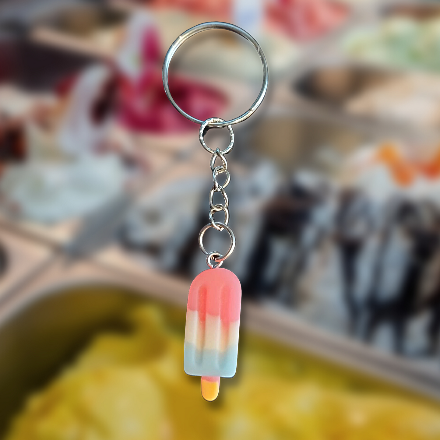 Pink Ice Cream Keyring