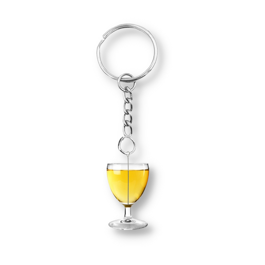 White Wine Glass Keyring