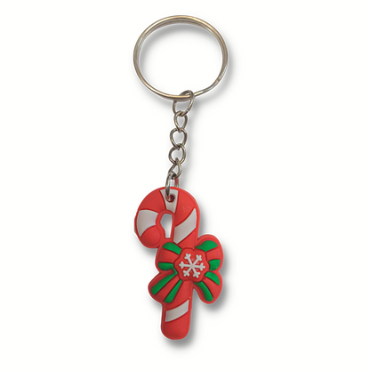 Red Candy Cane Keyring