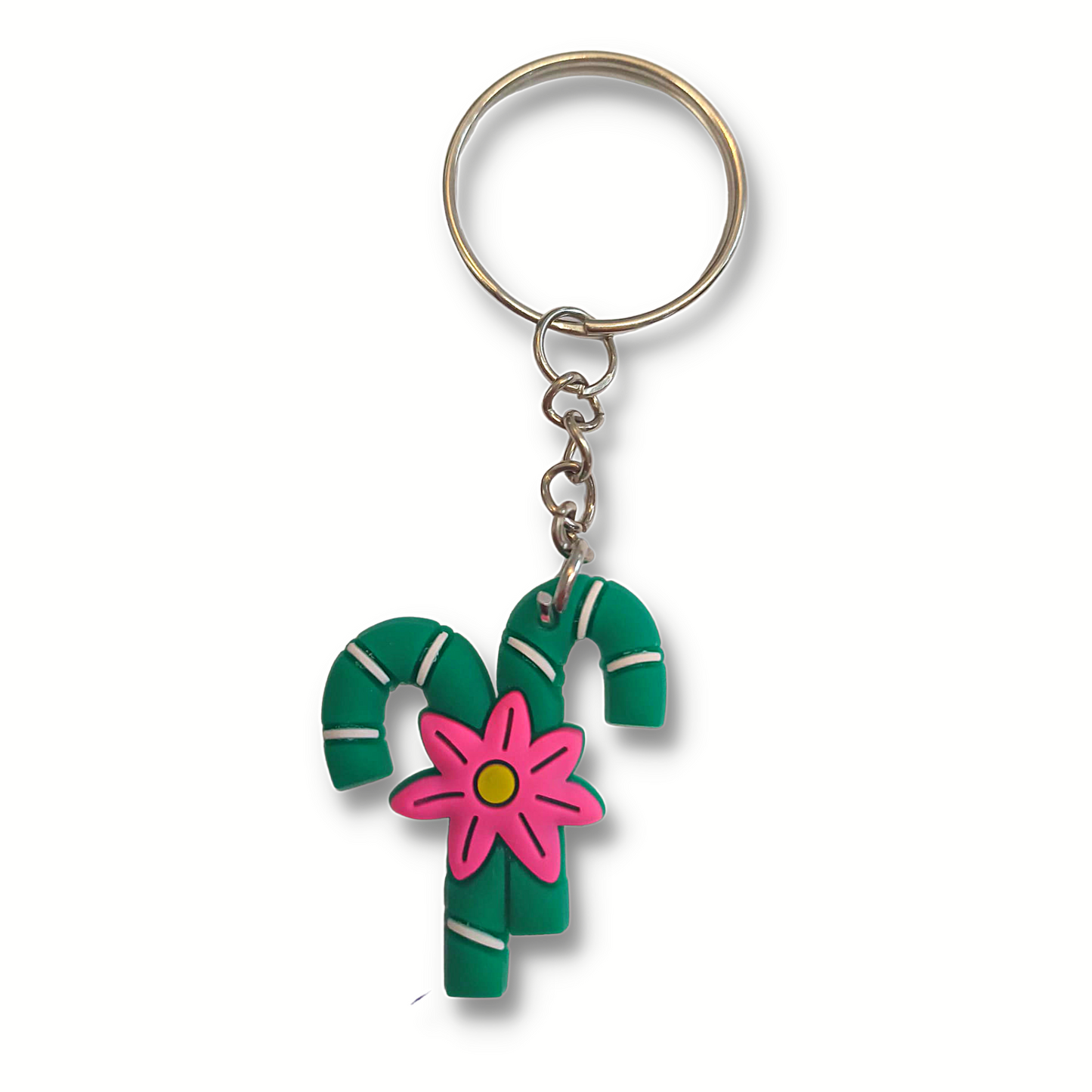 Green Candy Cane Keyring