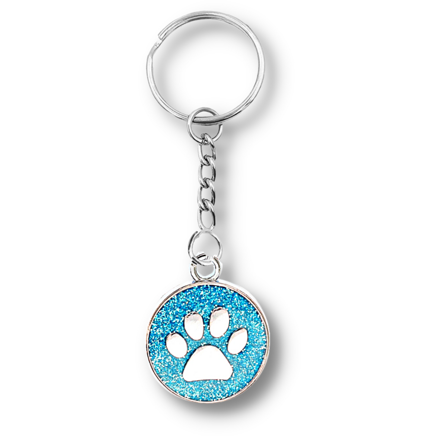 Blue Crystal Paw Keyring