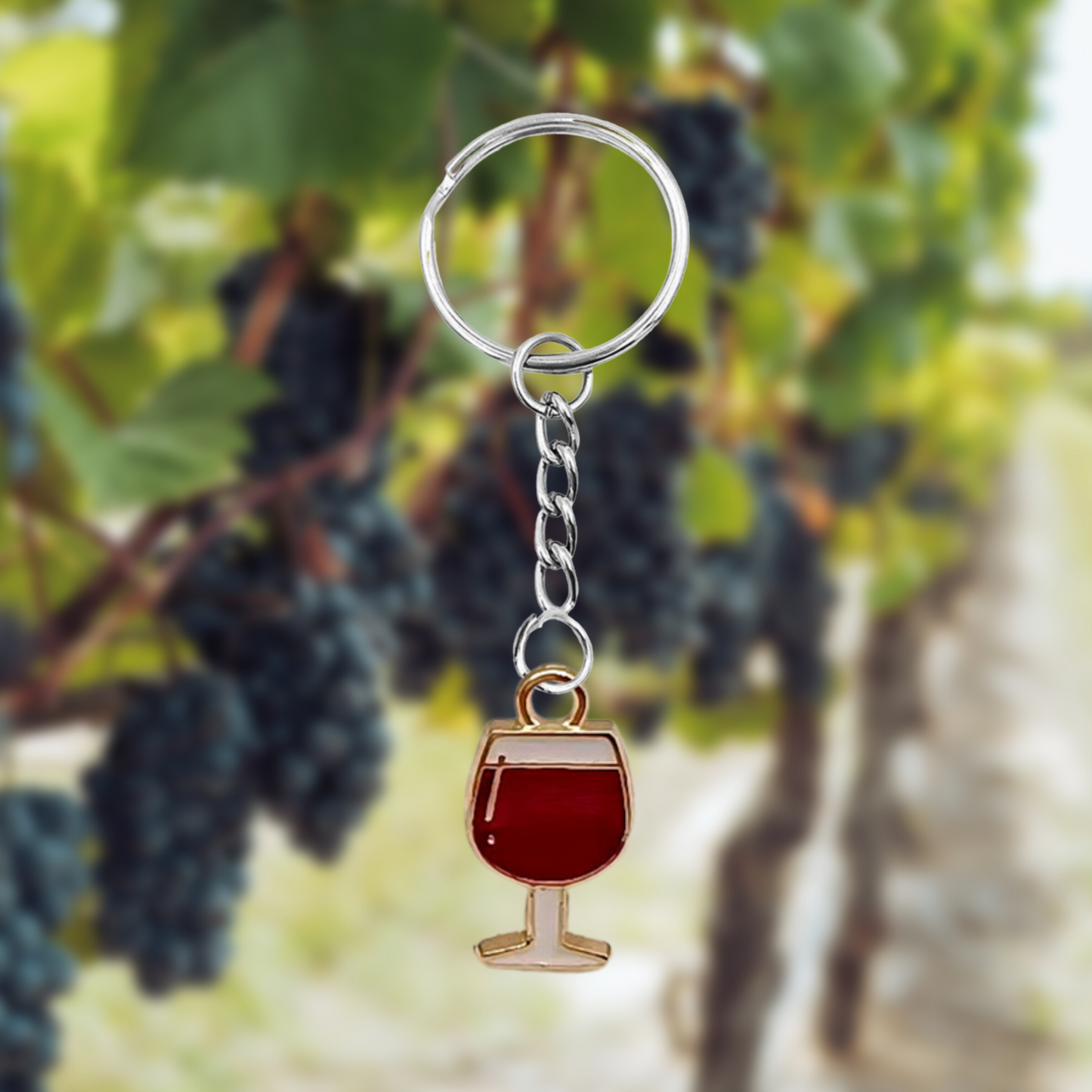 Glass Of Wine Keyring