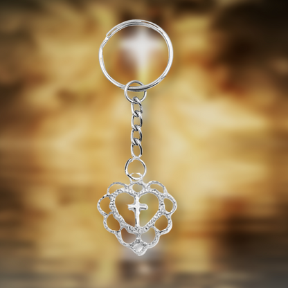 Lovely Cross Keyring