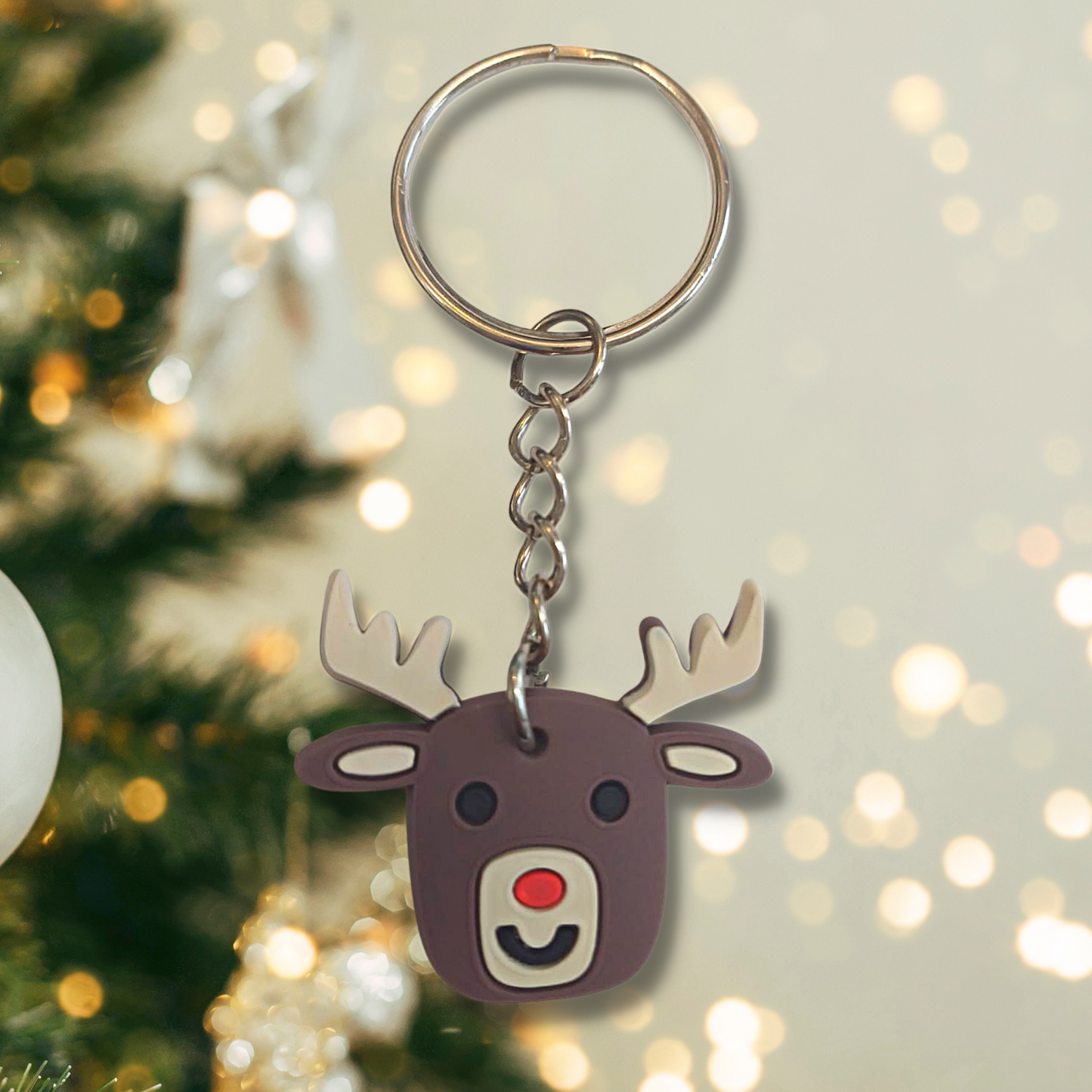 Happy Reindeer Keyring