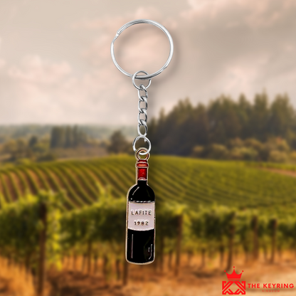 Red Wine bottle Keyring